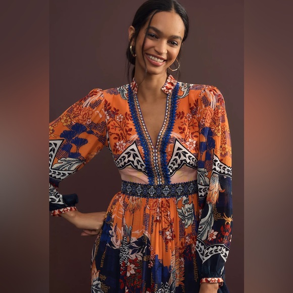 NWT Bhanuni by Jyoti Patterned Maxi Anthropologie Dress - Picture 7 of 7